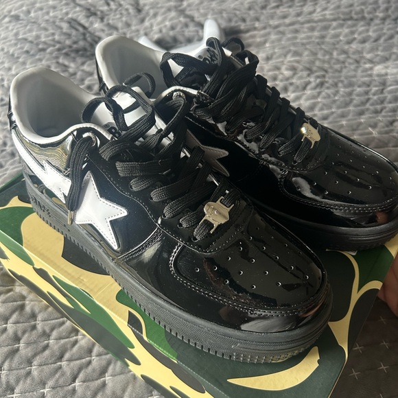 Bape Black and White Men's Sneakers - Picture 1 of 3